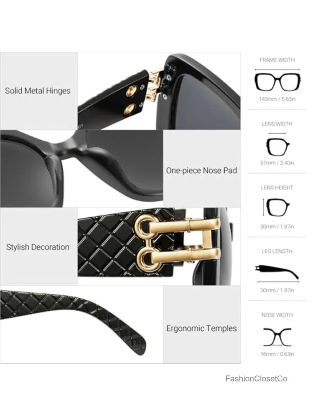 2 Pack Oversized Square Sunglasses UV400 Retro Women